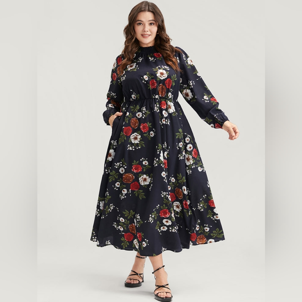 BloomChic Floral Lantern sleeve dress